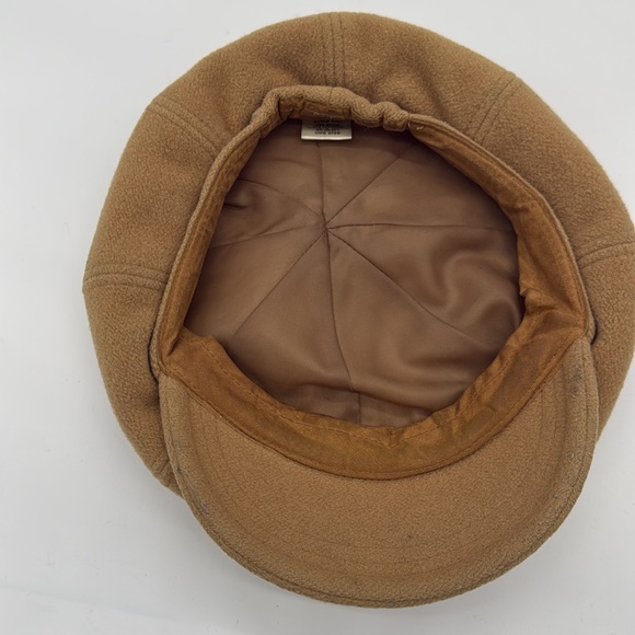 Vintage 70’s Lined Tan Wool Paperboy Newsboy Hat 22” - Picture 8 of 9